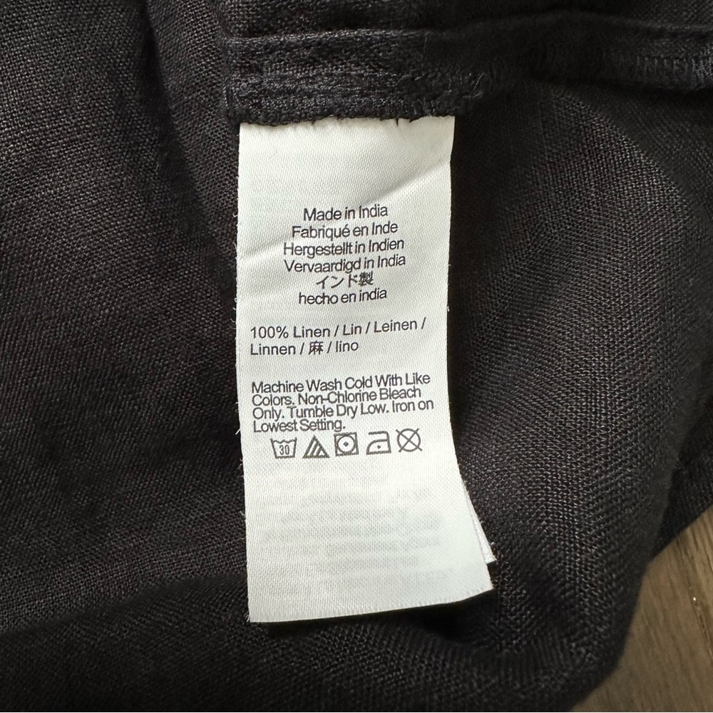 J Crew Black Linen Bungalow Popover Top - Picture 9 of 9